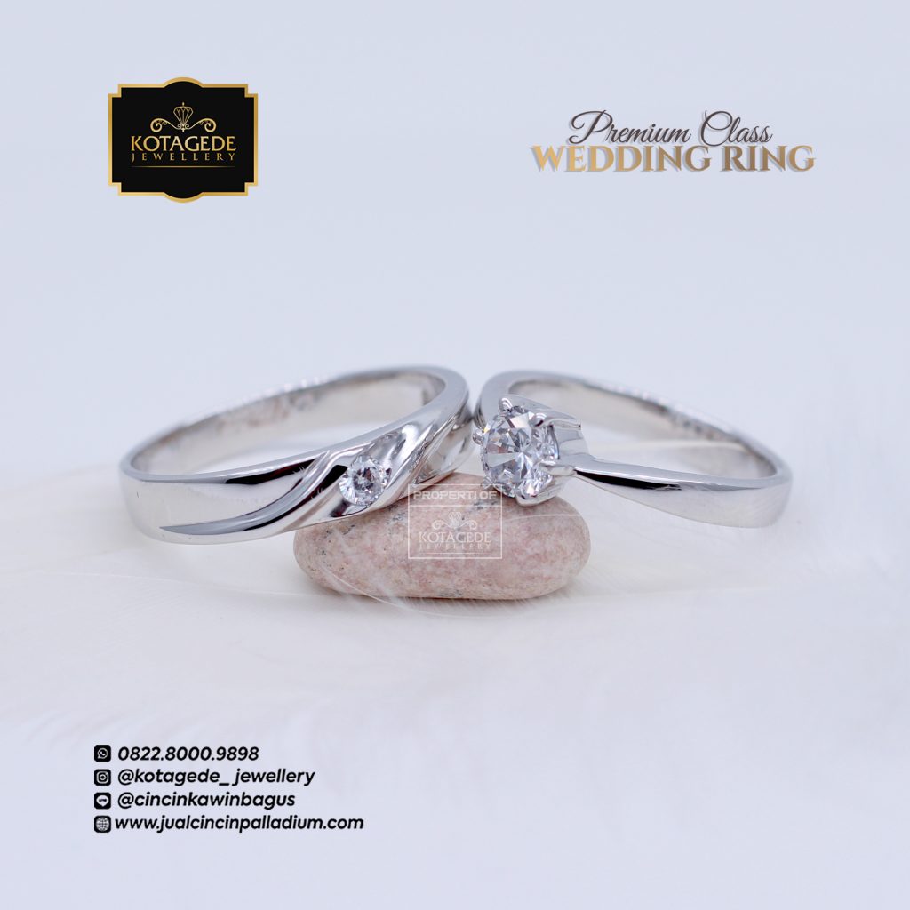  Cincin  Kawin Tunangan Palladium  Couple  P0076 II Free Box 