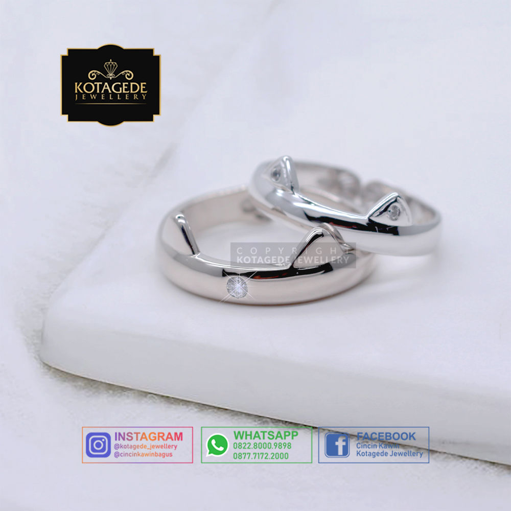  Cincin  Kawin  Tunangan Unik  Palladium Sepasang PD0087